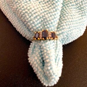 Blue Sapphire and Diamond Yellow Gold Ring EUC
